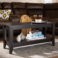 Baxton Studio CT8000-Wenge-CT Elada Modern and Contemporary Wenge Finished Wood Coffee Table